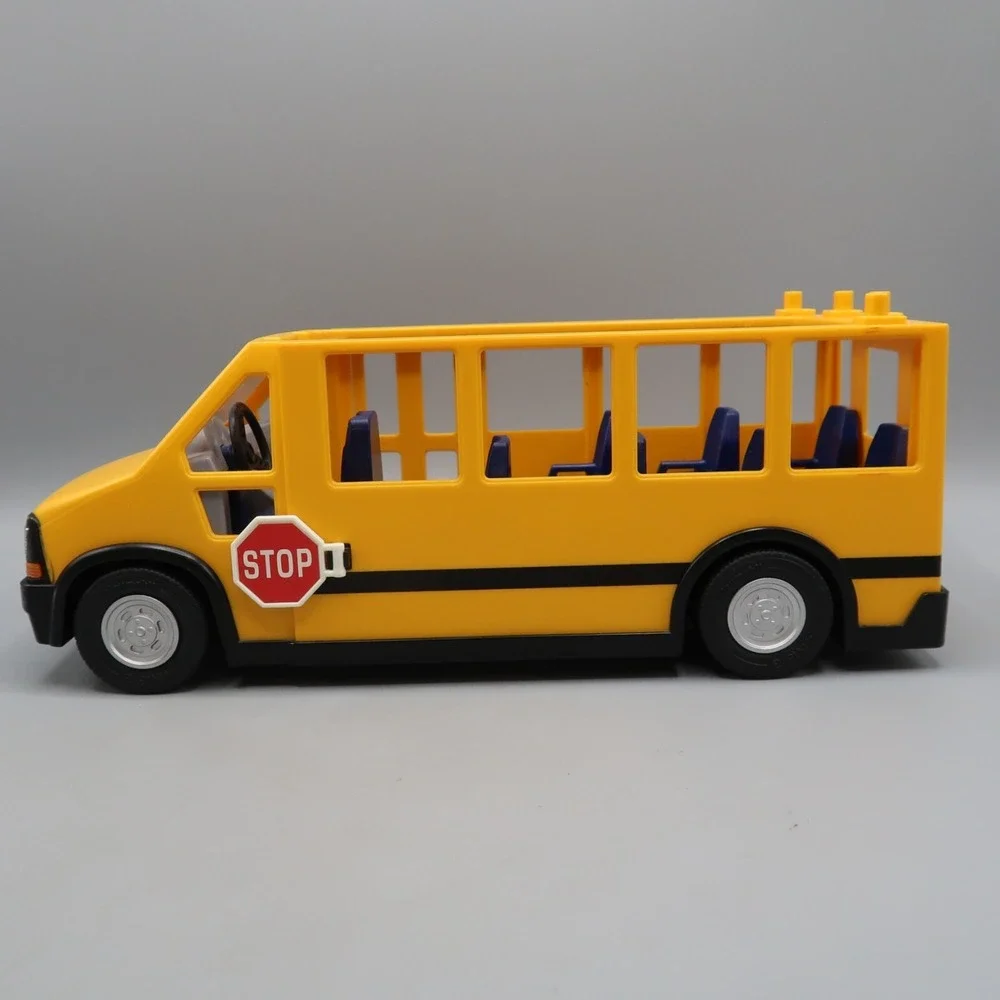 Playmobil Part Yellow School Bus Blue Seats No Roof